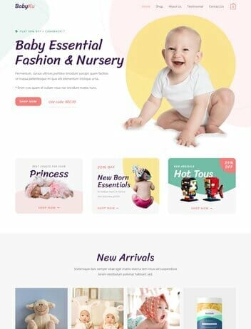 Baby Store Website Design