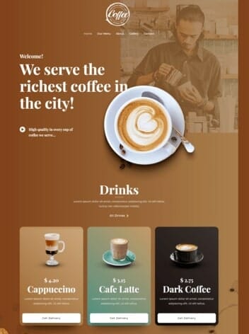 Coffee Shop Website Design